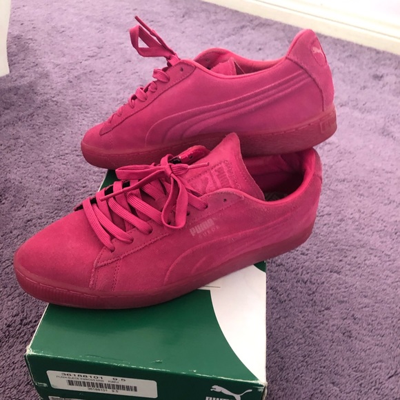 puma suede emboss red